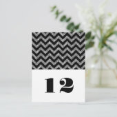Silver Chevron Glitter Table Briefkaart (Staand voorkant)