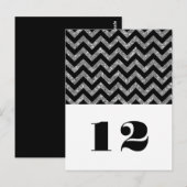 Silver Chevron Glitter Table Briefkaart (Voorkant / Achterkant)