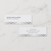 Silver Chevron Pattern Mini Visitekaartje (Voorkant / Achterkant)