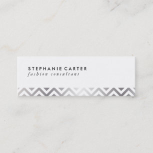 Silver Chevron Pattern Mini Visitekaartje