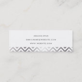 Silver Chevron Pattern Mini Visitekaartje (Achterkant)