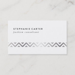 Silver Chevron Pattern Visitekaartje