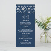 Silver Chirstmas fée lumière hiver Mariage Menu (Debout devant)