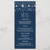 Silver Chirstmas fée lumière hiver Mariage Menu (Devant)