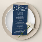 Silver Chirstmas fée lumière hiver Mariage Menu
