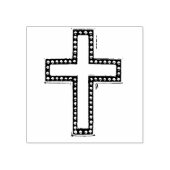 Silver Christelijk Cross Rubberstempel (Afrduk)