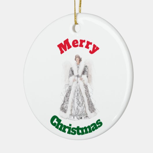 Silver Christmas Angel Ornament (Links)