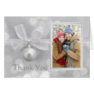Silver Christmas Photo Mariage Merci