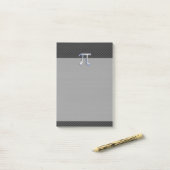 Silver Chrome als PI-symbool op koolstofvezel afdr Post-it® Notes (Op bureau)