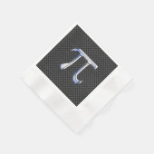 Silver Chrome als PI-symbool op koolstofvezel afdr Servet (Hoek)