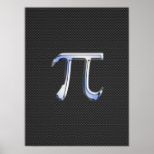 Silver Chrome als PI-symbool op koolstofvezel Poster (Voorkant)