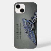 Silver Chrome Caduceus Symbool Professional Case-Mate iPhone Case (Achterkant)