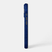 Silver Chrome Geometric Deer Blue Python iPhone 16 Hoesje (Linkerkant)