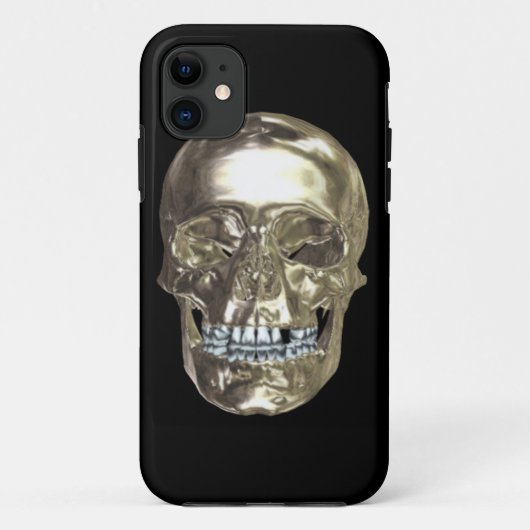 Silver Chrome Skull iPhone 5G Hoesje (Achterkant)