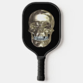 Silver Chrome Skull Pickleball Paddle (Achterkant)