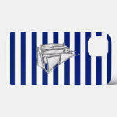 Silver Chrome Style Sailboot op Nautical Stripes Case-Mate iPhone Case (Achterkant (horizontaal))