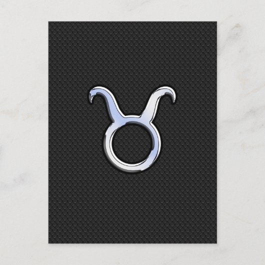 Silver Chrome zoals Taurus Zodiac Sign Briefkaart (Voorkant)