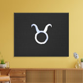 Silver Chrome zoals Taurus Zodiac Sign Canvas Afdruk (Insitu (Woonkamer))