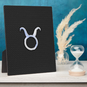 Silver Chrome zoals Taurus Zodiac Sign Fotoplaat