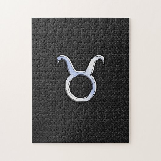 Silver Chrome zoals Taurus Zodiac Sign Legpuzzel (Verticaal)