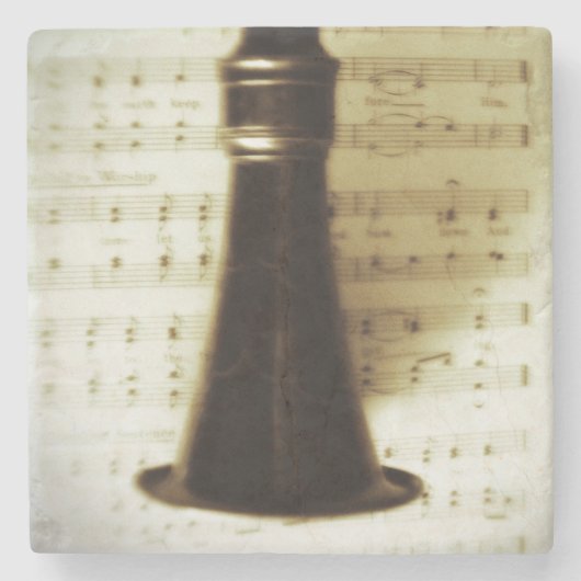 Silver Clarinet Stenen Onderzetter (Voorkant)