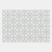 Silver Classic  naadloos Damaspatroon Inpakpapier Vel (Voorkant)