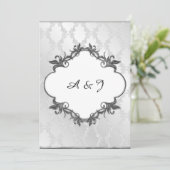 Silver Classic Wedding-uitnodiging Kaart (Staand voorkant)