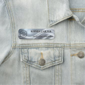 Silver Cloth Classic Name Badge Custom (En situation)