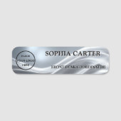 Silver Cloth Classic Name Badge Custom (Devant)