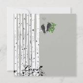 Silver Cloud Birch  Birds Wedding Invite Kaart (Achterkant)