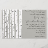 Silver Cloud Birch Tree Wedding Invitations (Voorkant)