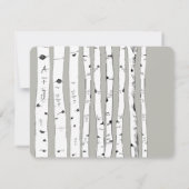 Silver Cloud Birch Tree Wedding Response Card RSVP Kaartje (Achterkant)