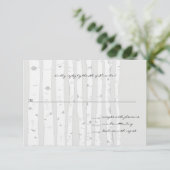 Silver Cloud Birch Tree Wedding Response Card RSVP Kaartje (Staand voorkant)