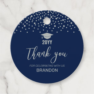 Silver Confetti 2022 Graduation Party Dank u Fa Bedankjes Labels
