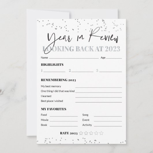 Silver Confetti 2023 Jaar in Review Reflecties (Voorkant)