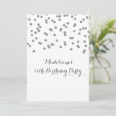 Silver Confetti 50th Birthday Party Kaart (Staand voorkant)
