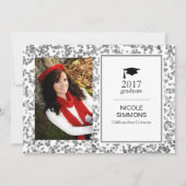 Silver Confetti Afstuderen fotokaart Kaart (Voorkant)