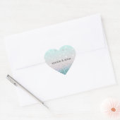 Silver Confetti Aqua Mint Paarse Glitter Sparkle Hart Sticker (Envelop)