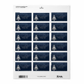 Silver confetti elegant kerstboomfeest etiket (Full Sheet)