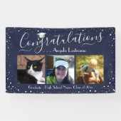 Silver Confetti Graduation 3 bannière photo (Horizontal)