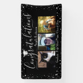 Silver Confetti Graduation 3 Photo Budget Bannière (Verticale)