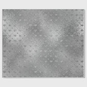 Silver Confetti Hearts Glitter Glam Vip Cadeaupapier (Vlak)