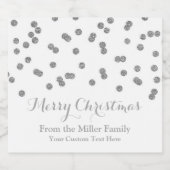 Silver Confetti Merry Christmas Beer Label Bier Etiket (Enkel label)