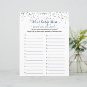 Silver Confetti Minimalist ABC Baby shower Game (Staand voorkant)