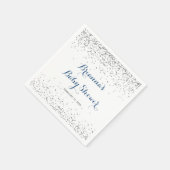 Silver Confetti Minimalist Baby shower Napkins Servet (Hoek)