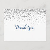 Silver Confetti Minimalist dank u Briefkaart (Voorkant)