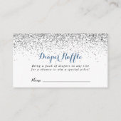 Silver Confetti Minimalist Diaper Raffle Ticket Informatiekaartje (Voorkant)
