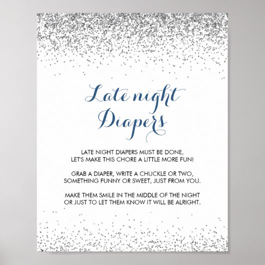 Silver Confetti minimalist late avond luister Poster (Voorkant)