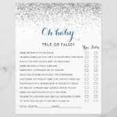 Silver Confetti Minimalist Oh Baby shower Game (Voorkant)