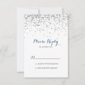 Silver Confetti Minimalistische RSVP (Voorkant)